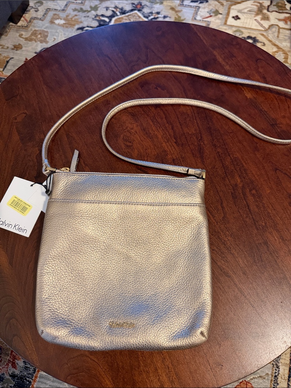 Calvin Klein Metallic Champagne Crossbody Bag